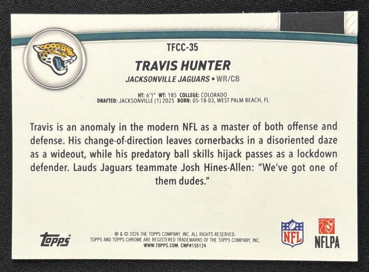 Travis Hunter 2026 Topps The Collection Chrome Jaguars