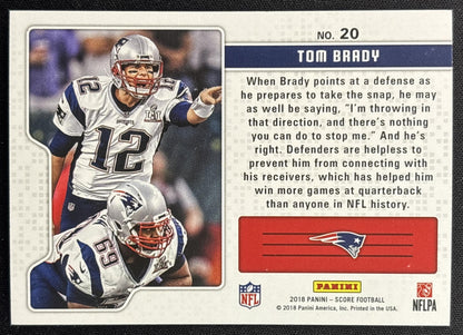 Tom Brady 2018 Panini Score Signal Callers Patriots Sports Trading Cards