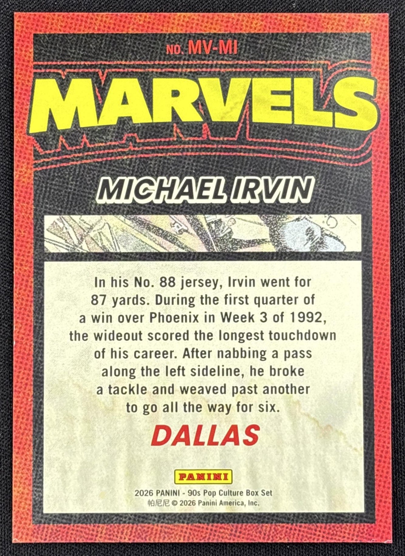 Michael Irvin 2026 Panini 90s Pop Culture Marvels