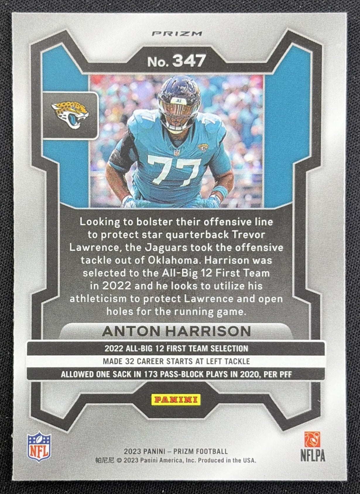 Anton Harrison 2023 Panini Prizm Green Wave Jaguars