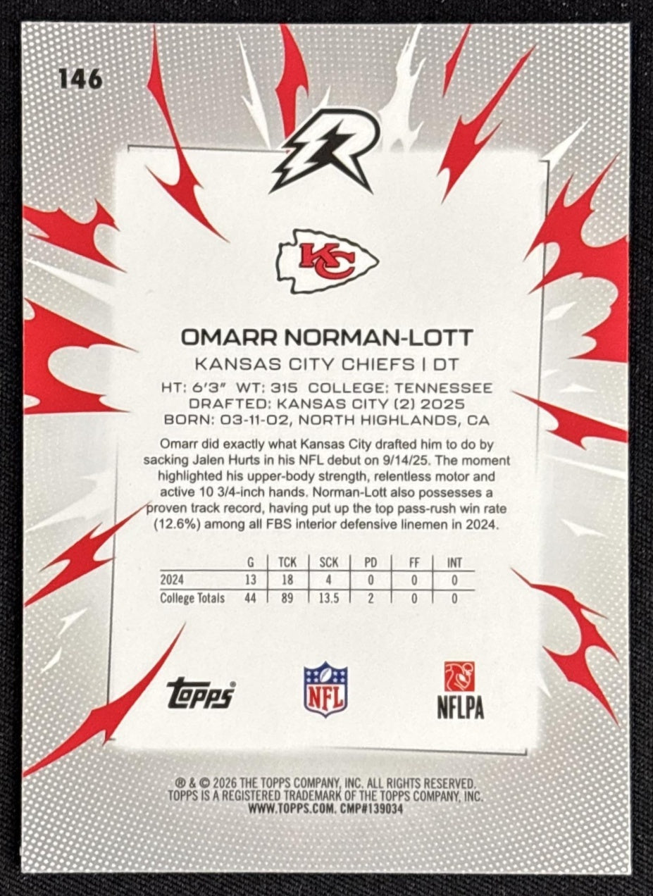 Omarr Norman-Lott 2025 Topps Resurgence Chiefs