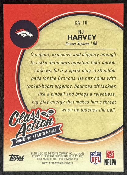 RJ Harvey 2025 Topps Signature Class Action Broncos back