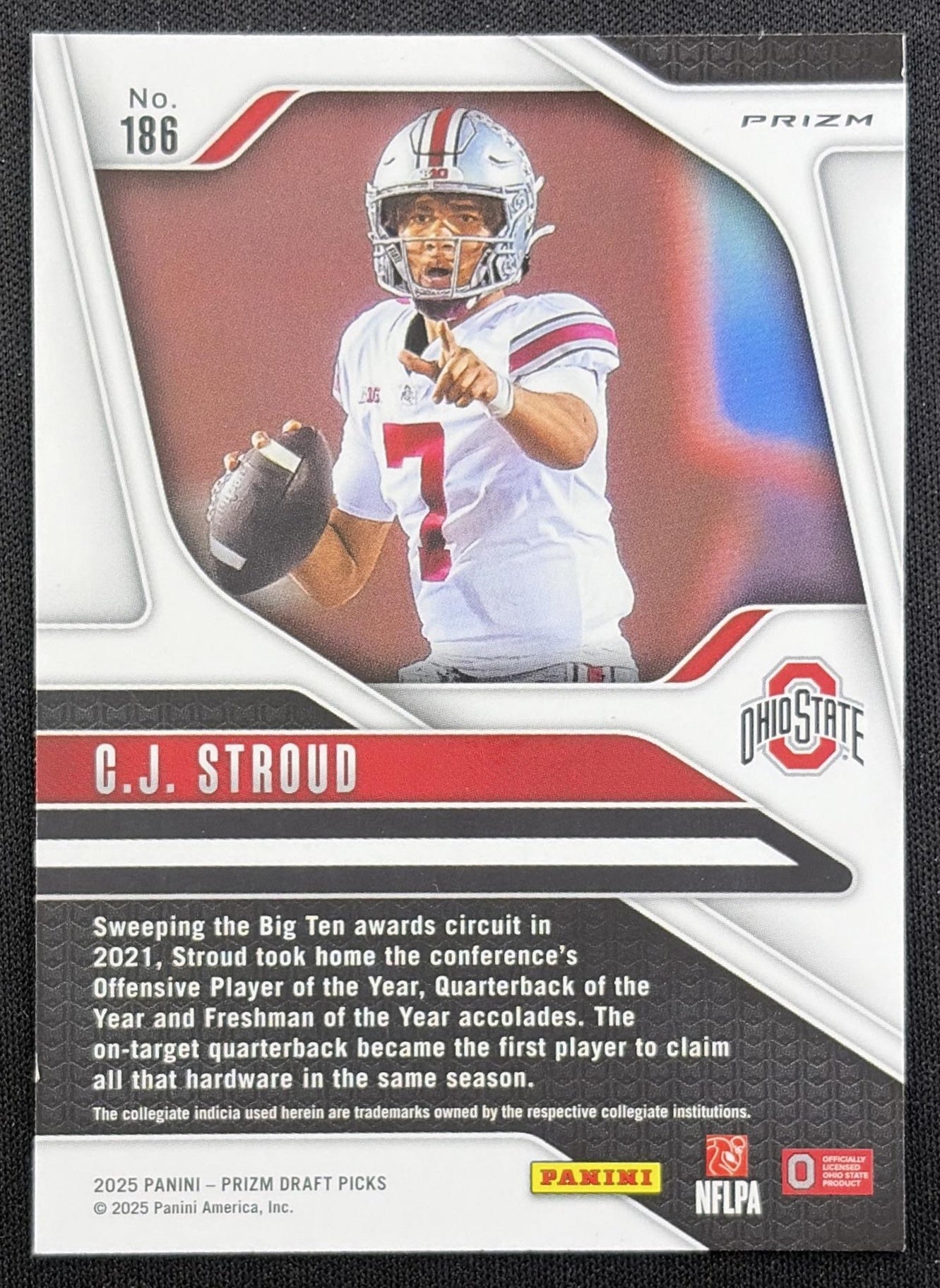 C.J. Stroud 2025 Panini Prizm Draft Picks Gold Ice Texans