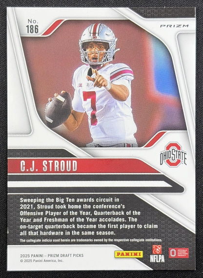 C.J. Stroud 2025 Panini Prizm Draft Picks Gold Ice Texans