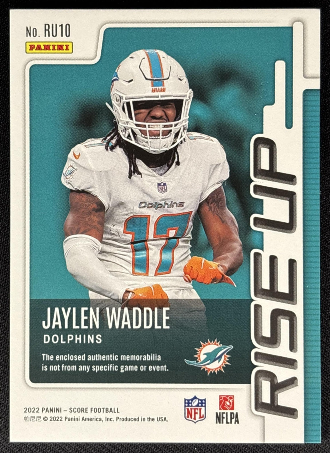 Jaylen Waddle 2022 Panini Score Rise Up Dolphins Sports Trading Cards