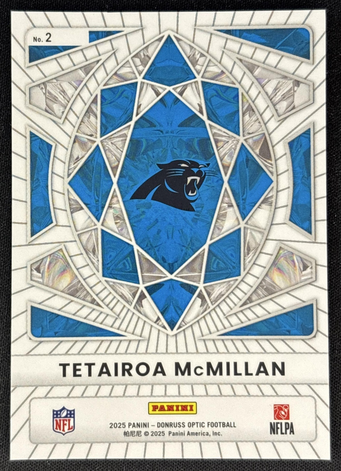 Tetairoa McMillan 2025 Panini Donruss Optic Diamond Hands Panthers