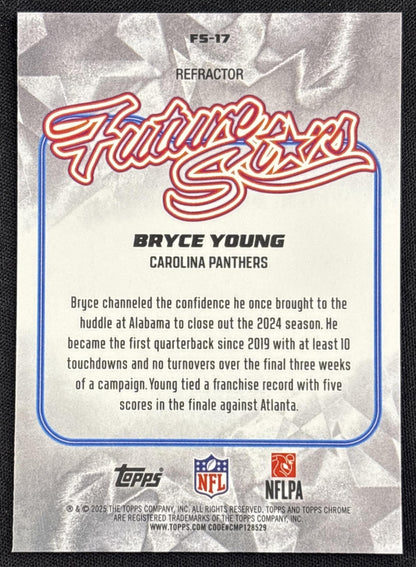 Bryce Young 2025 Topps Chrome Future Stars Refractor Panthers