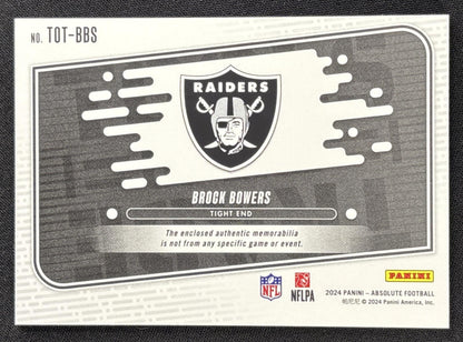 Brock Bowers 2024 Panini Absolute Tools of the Trade /399 Raiders Sports Trading Card