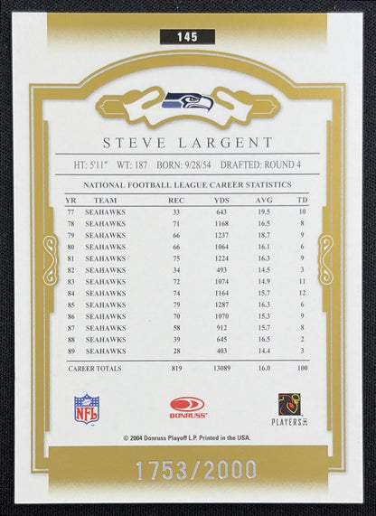 Steve Largent 2004 Donruss Classics /2000 Seahawks