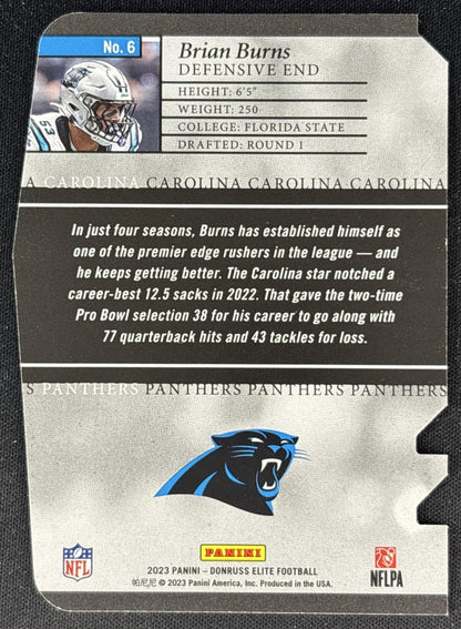 Brian Burns 2023 Panini Donruss Elite 2003 Status Die Cut /99 Panthers Sports Trading Cards