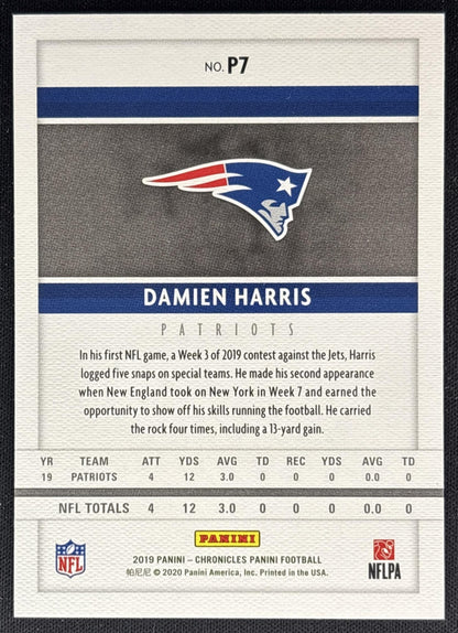 Damien Harris 2019 Panini Chronicles Red /199 Patriots Back