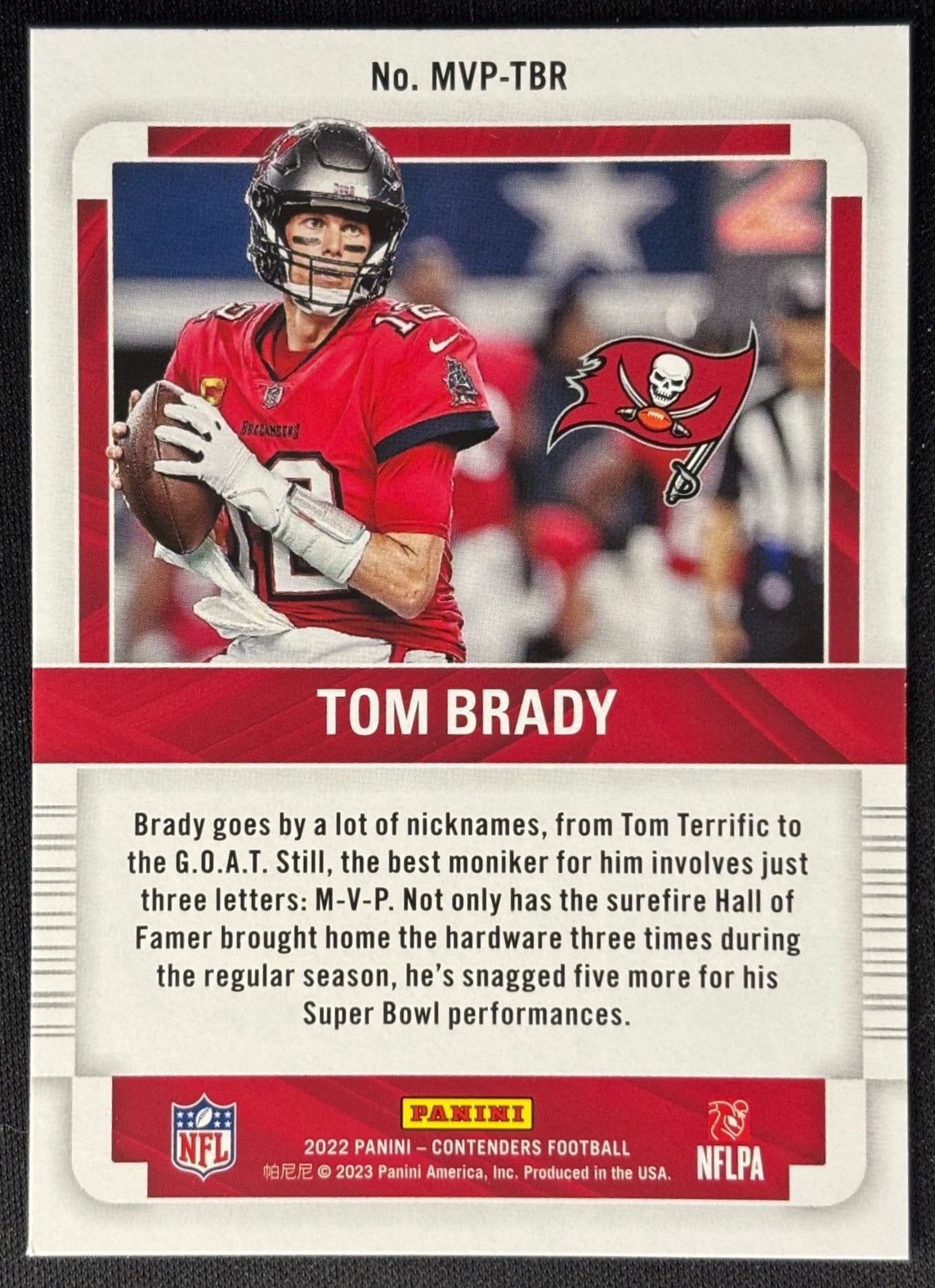Tom Brady 2022 Contenders MVP Buccaneers - back