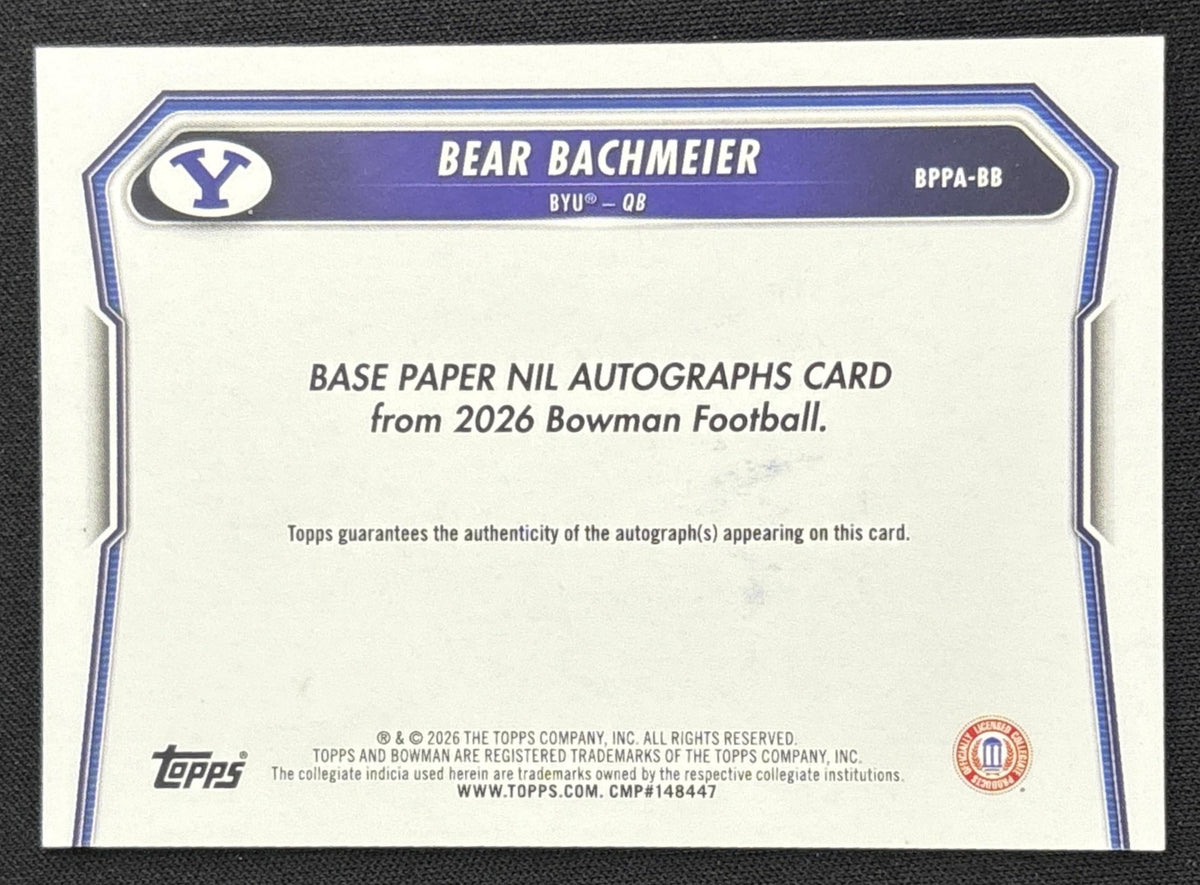 Bear Bachmeier 2026 Bowman Paper Prospect Auto Gold /50 Cougars
