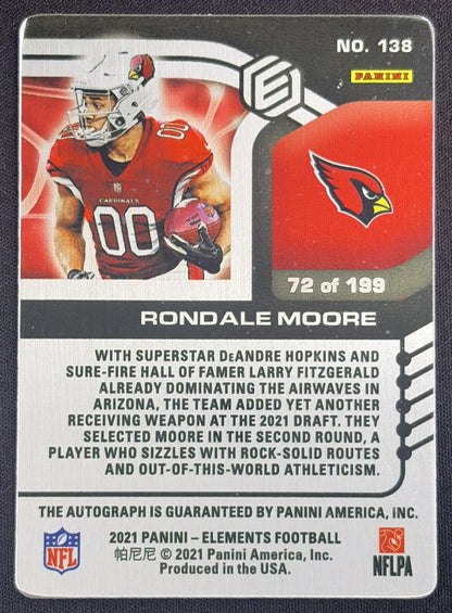 Rondale Moore 2021 Panini Elements -/199 Cardinals