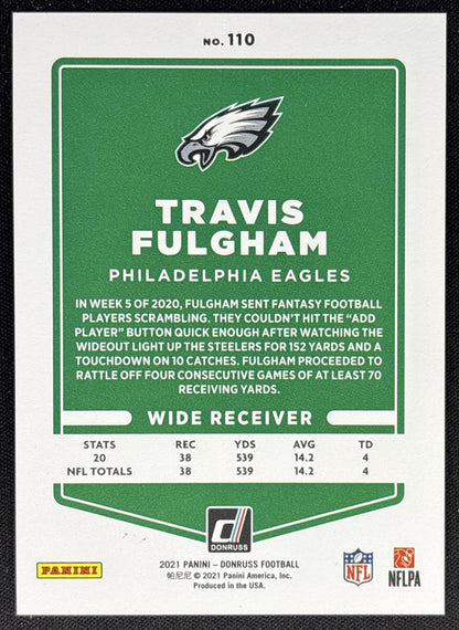 Travis Fulgham 2021 Panini Donruss Press Proof Premium Eagles Sports Trading Card