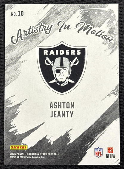 Ashton Jeanty 2025 Panini Rookies & Stars Artistry in Motion Raiders Las Vegas Raiders
