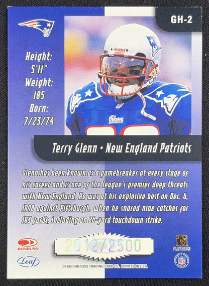 Terry Glenn 1999 Leaf Rookies & Stars Greatest Hits /2500 Patriots