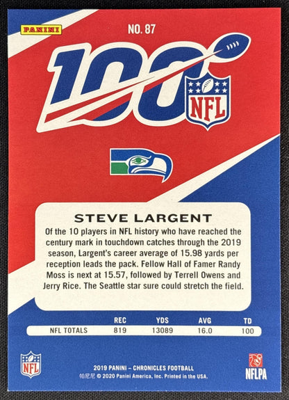 Steve Largent 2019 Panini Chronicles NFL 100 Seahawks back