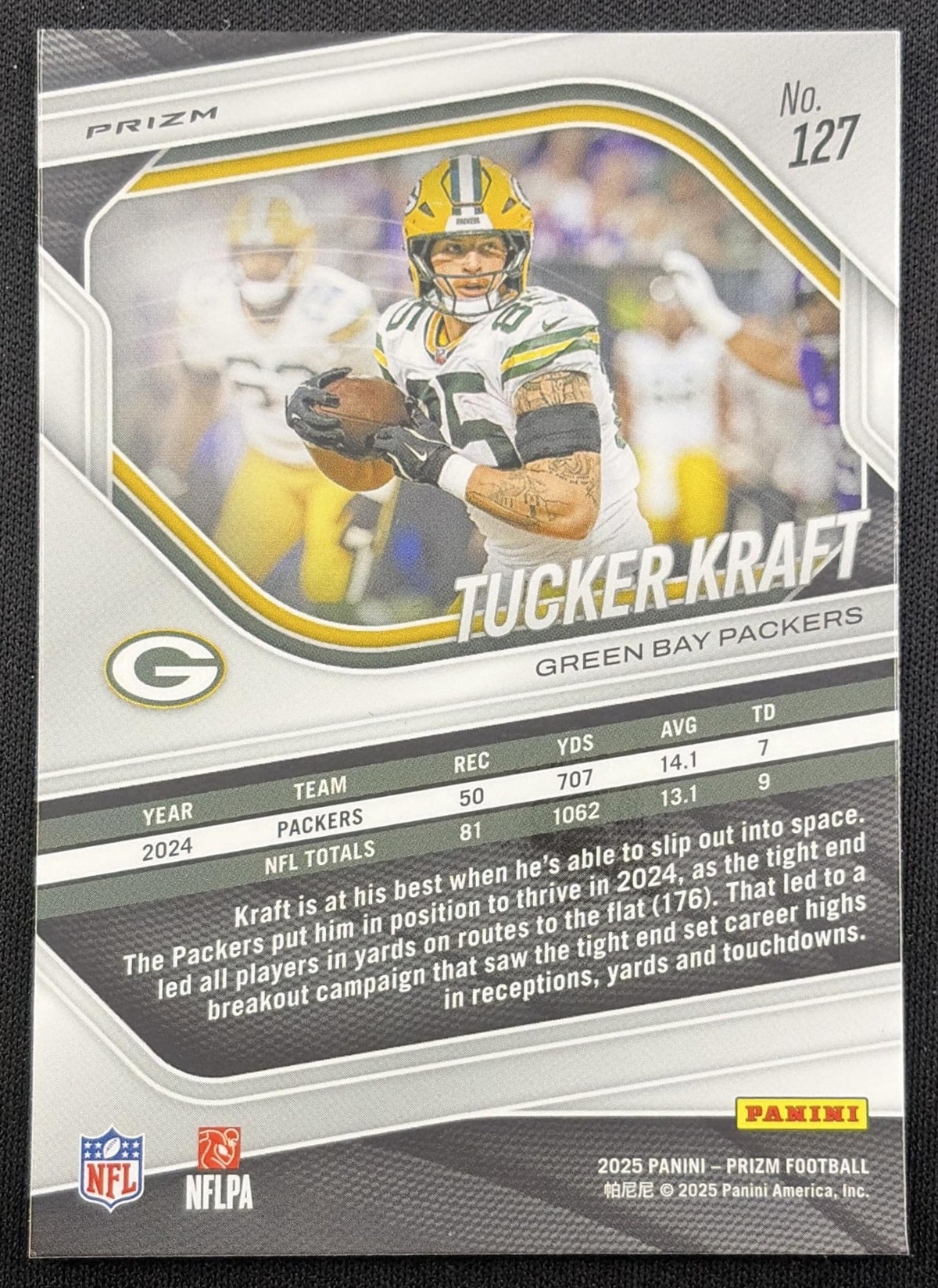 Tucker Kraft 2025 Panini Prizm No Huddle Packers Green Bay Packers