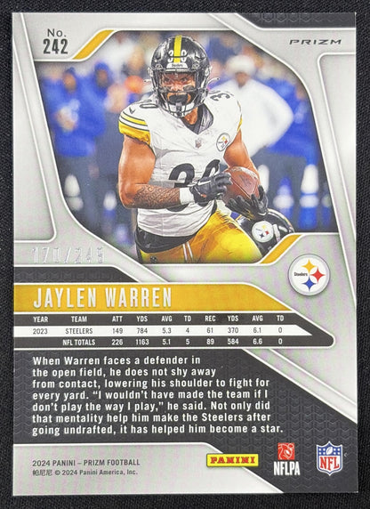 Jaylen Warren 2024 Panini Prizm Orange /249 Steelers