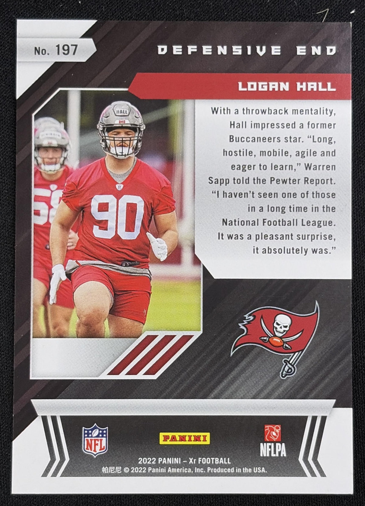 Logan Hall 2022 Panini XR Red /249 Buccaneers Sports Trading Card