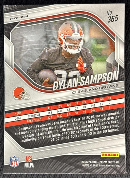 Dylan Sampson 2025 Panini Prizm Neon Green Pulsar Browns