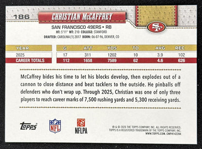 Christian McCaffrey 2026 Topps Flagship Fanatics Foil 49ers