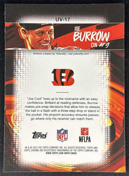 *Damaged* Joe Burrow 2025 Topps Chrome Ultra Violet Bengals Football