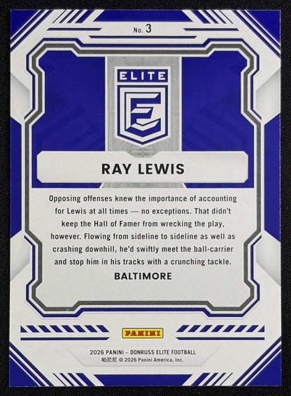 Ray Lewis 2026 Panini Donruss Elite Pink Ravens