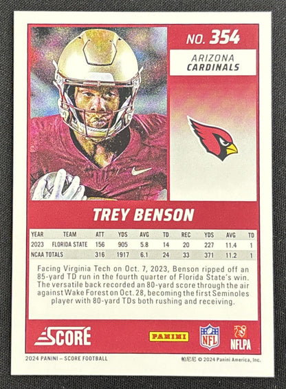 Trey Benson 2024 Panini Score Circular /135 Cardinals