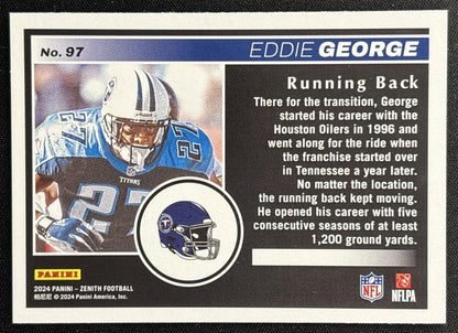 Eddie George 2024 Panini Zenith Two Minute Drill Titans Sports Trading Card
