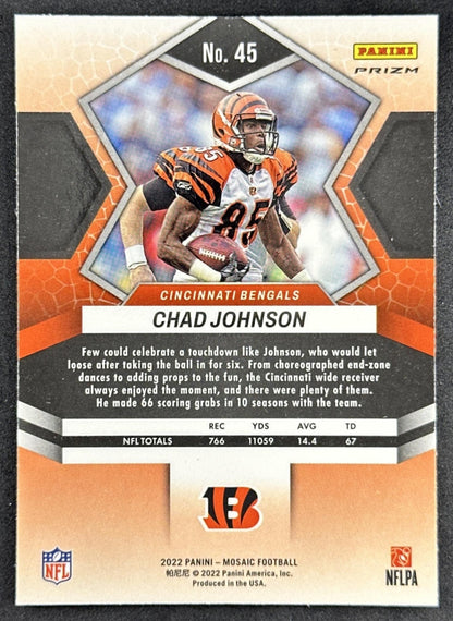 Chad Johnson 2022 Panini Mosaic Camo Pink Bengals Sports Trading Cards