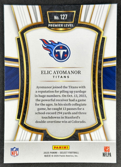 Elic Ayomanor 2025 Select Premier Level Titans Sports Trading Cards