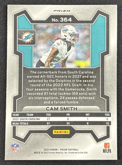 Cam Smith 2023 Panini Prizm Purple Pulsar Dolphins
