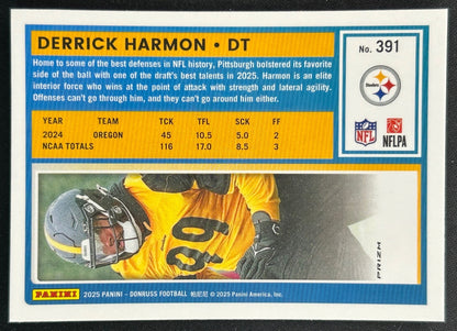 Derrick Harmon 2025 Donruss Optic Rated Rookie Preview Pink Steelers Sports Trading Cards