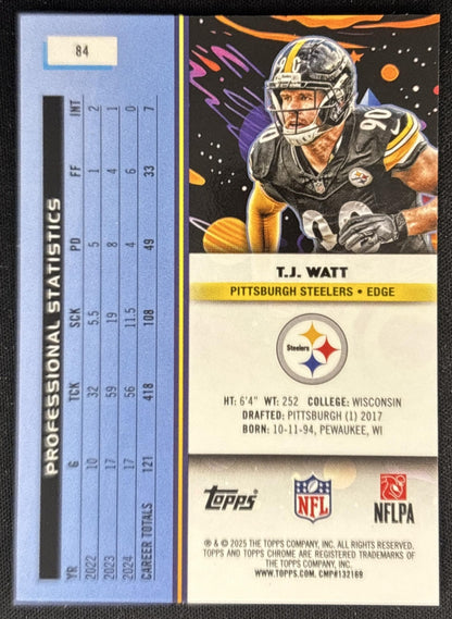 T.J. Watt 2025 Topps Cosmic Chrome Steelers back