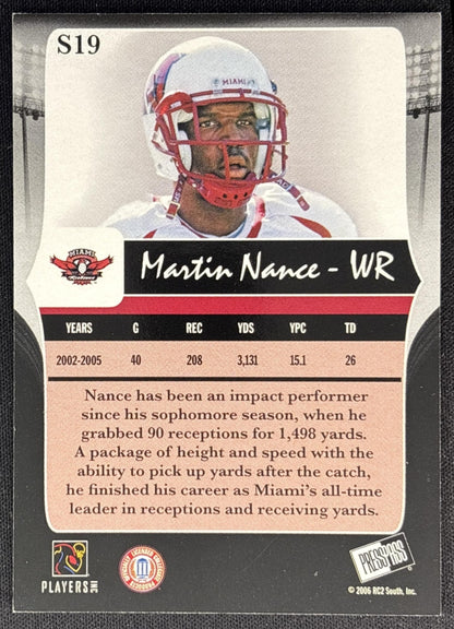 Martin Nance 2006 Press Pass Legends Silver /499 back