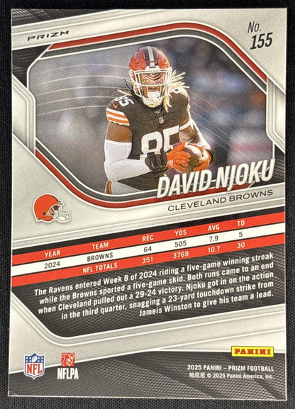 David Njoku 2025 Panini Prizm Neon Green Pulsar Browns