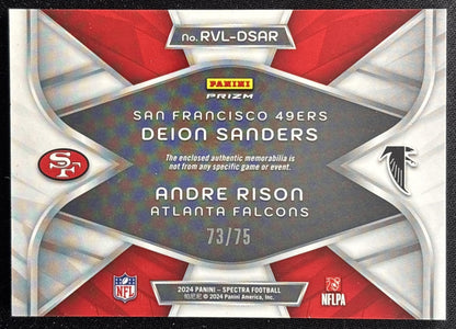 Andre Rison Deion Sanders 2024 Panini Spectra Rivals Hyper /75 Falcons 49ers back