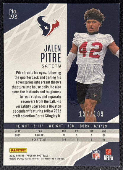 Jalen Pitre 2022 Panini Phoenix Pink /199 Texans back