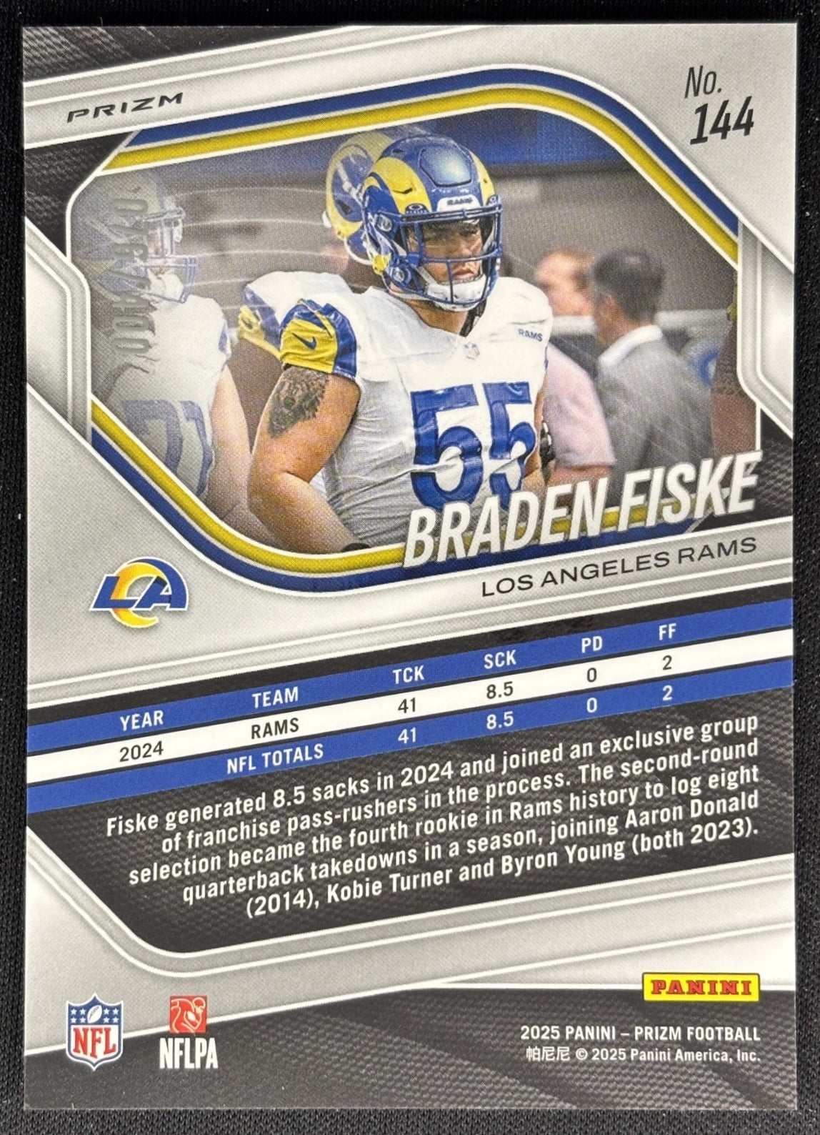 Braden Fiske 2025 Panini Prizm Pandora /400 Rams