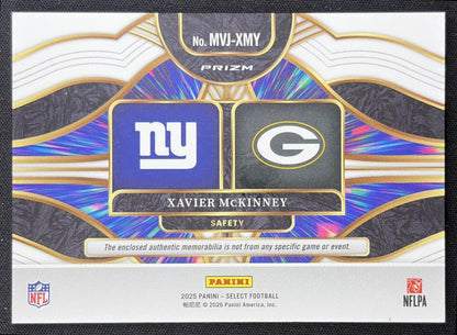 Xavier McKinney 2025 Panini Select Multiverse Jerseys Red Prizm back
