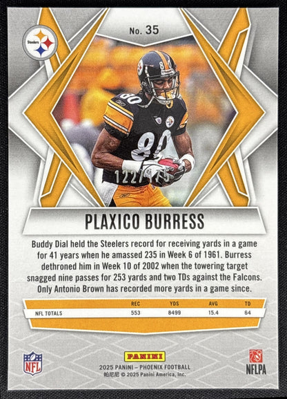 Plaxico Burress 2025 Panini Phoenix Teal Lava Prizm /175 Steelers