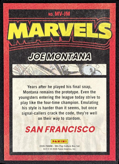 Joe Montana 2026 Panini 90s Pop Culture Lime Green /199 - back