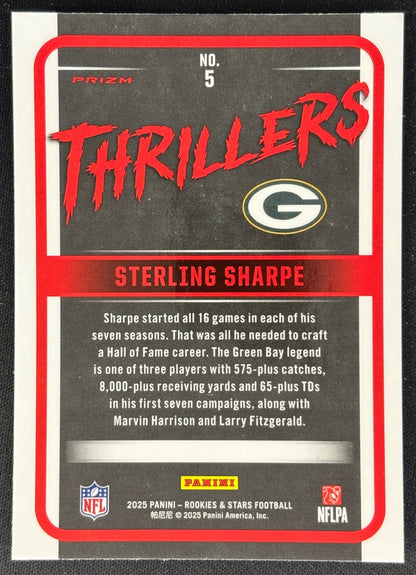 Sterling Sharpe 2025 Rookies & Stars Thrillers Silver Packers Sports Trading Card