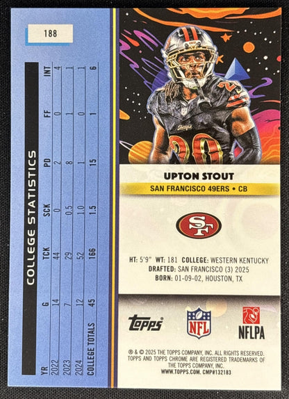 Upton Stout 2025 Topps Cosmic Chrome 49ers
