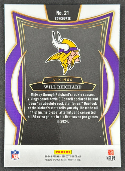 Will Reichard 2024 Select Concourse Vikings Sports Trading Cards
