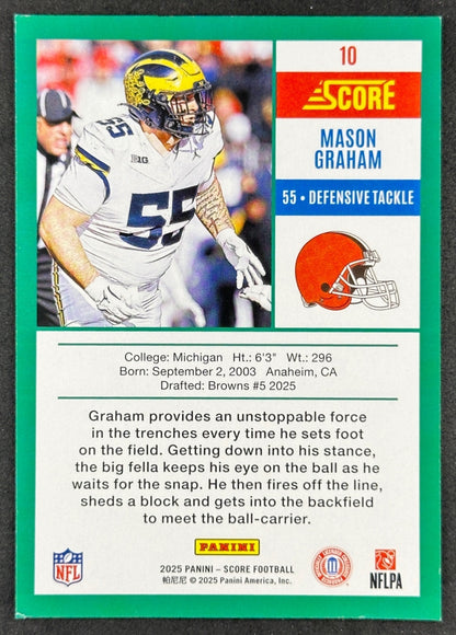 Mason Graham 2025 Score Anniversary Rookie Browns Football