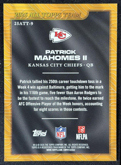 Patrick Mahomes II 2026 Topps 2025 All-Topps Team Chiefs back