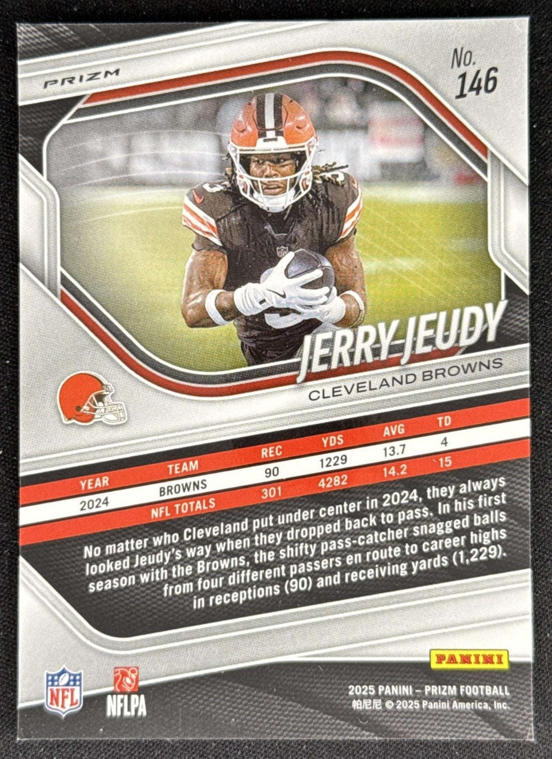 Jerry Jeudy 2025 Panini Prizm Green Flash Browns Sports Trading Card